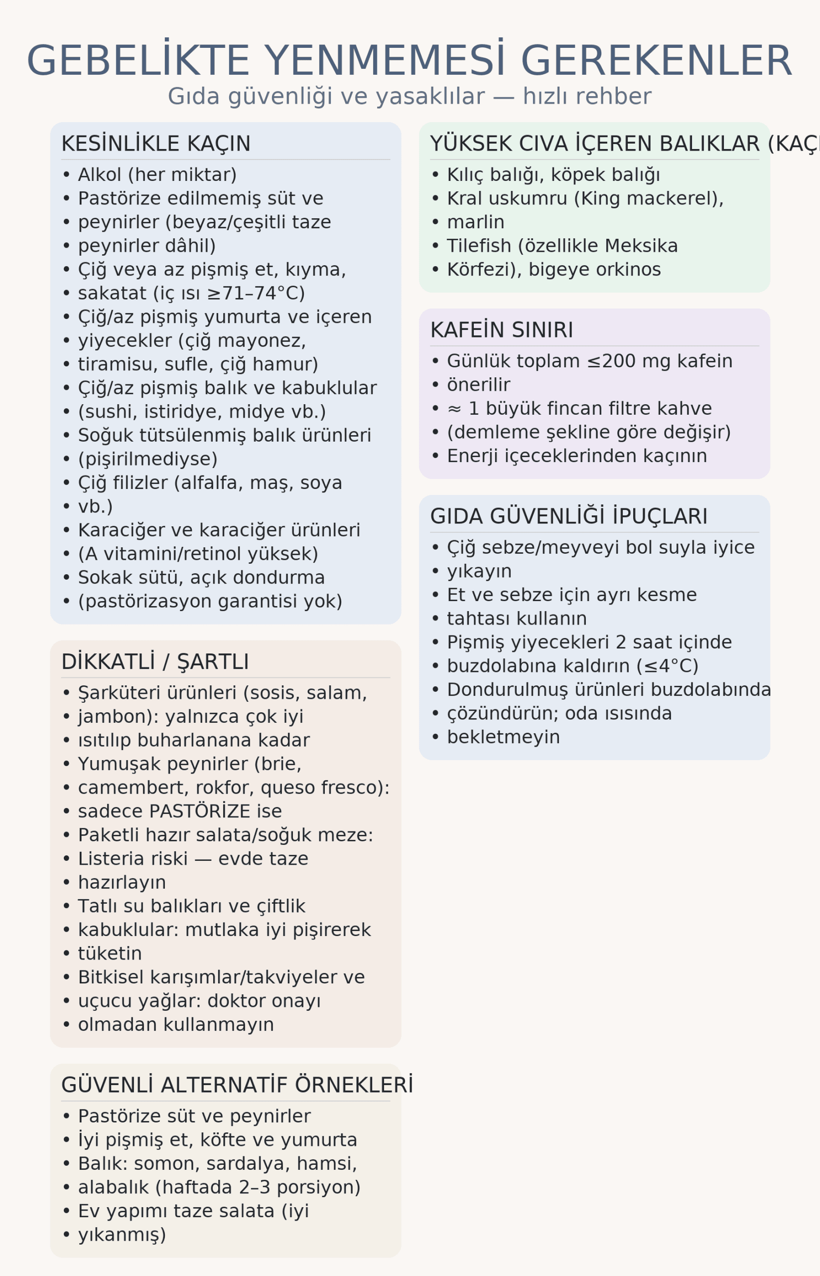 hamilelikte yenmemesi gerekenler